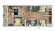 freie 4-Zimmer-Erdgeschosswohnung mit 2 Balkonen und viel Potential - Grundriss